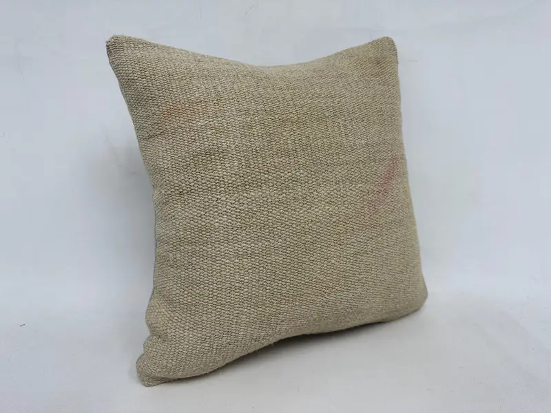 18x18 Beige Pillow, Kilim Pillow, Turkish Pillow, Throw Kilim Pillow, Pillow Sham, Handwoven Pillow Cover Pillow Case, Bright Cushion Cover - 3
