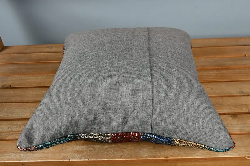 Kilim Cushion Sham, Turkish Pillow, Living Room Throw Pillow, Vintage Pillow, Ottoman Cushion, 16x16 Blue Cushion Cover, Cushion Case, Kilim Pillow - 5