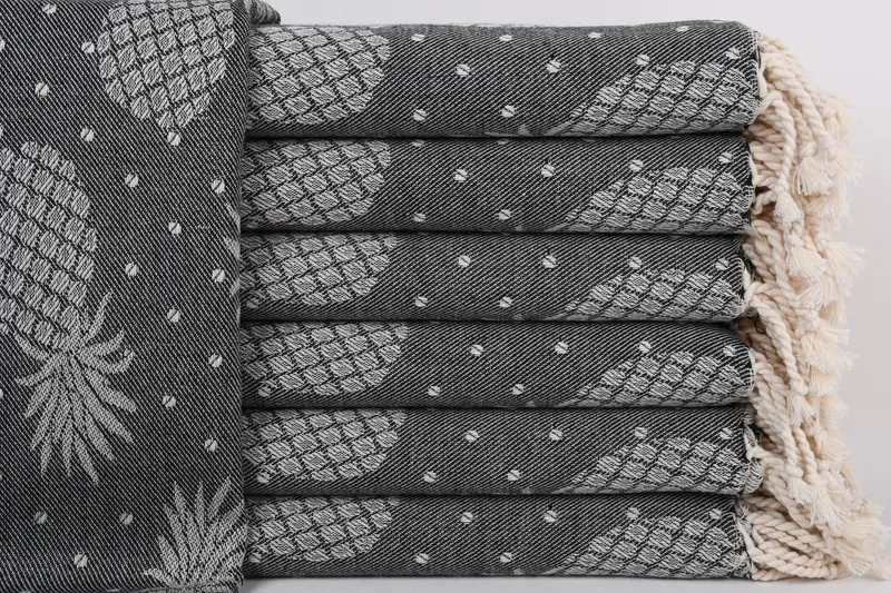 Monogrammed Beach Towel, Turkish Beach Towel Personalized, Soft towel, Quick-dry peshtemal, 80x40 Cotton Pineapple Design Towel, Gift For Mom - 1