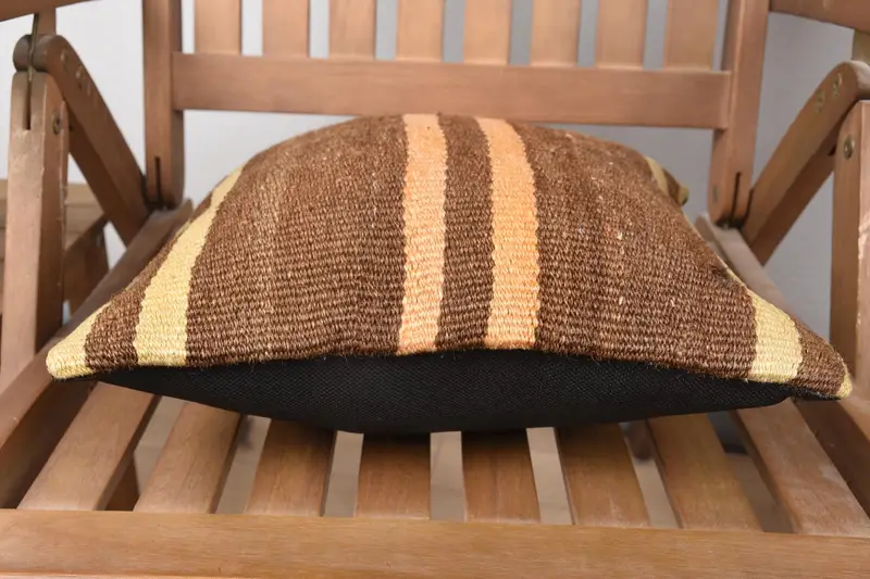 Pillow Case, Gift Pillow, Ikat Pillow Cover, Boho Pillow, Boho Pillow Sham Cover, Ethnic Pillow Cover, Ottoman Cushion, 14x14 Brown Pillow Cover - 6