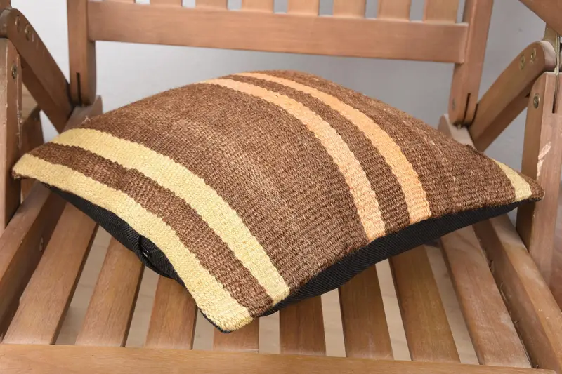 Pillow Case, Gift Pillow, Ikat Pillow Cover, Boho Pillow, Boho Pillow Sham Cover, Ethnic Pillow Cover, Ottoman Cushion, 14x14 Brown Pillow Cover - 5