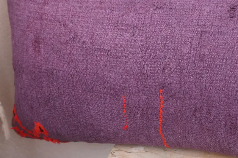 12x48 Purple Cushion Cover, Interior Designer Pillow, Vintage Kilim Throw Pillow, Pillow for Sofa, Pillow Sham, Wool Kilim Pillow Pillow - 3
