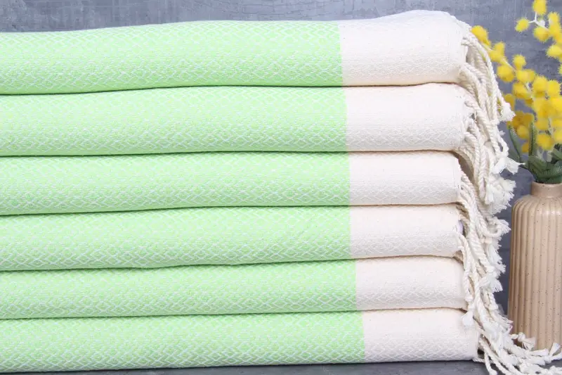 Turkish Tea Towel Dish Towel Bright Green Diamond 20x40 Inches