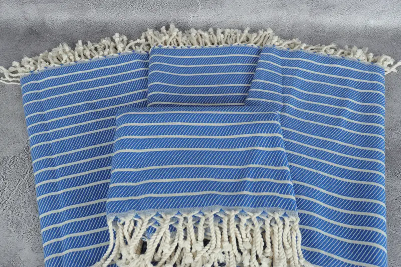 Turkish hand towel, Wedding For Favor, Valentines Day Gift For Her, Quick-Dry Beach Towel, Bath towel, Turkish Towel Set, 70x40 Bamboo Striped Towel - 4