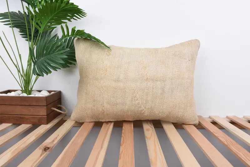 16x24 Beige Cushion Case, Kilim Pillow, Aztec Cushion Case, Turkish Pillow, Car Cushion, Kilim Cushion Sham, Patio Pillow, Pillow Sham - 1
