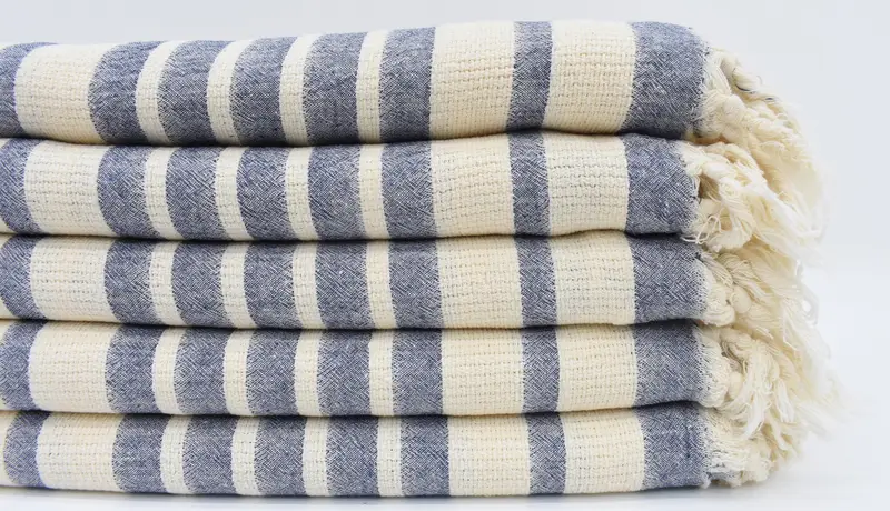 House Warming Gift, Luxury towel, Personalized Wedding Gift, Fringed Turkish towel for poolside, Best Beach Towel, 70x34 Cotton Striped Towel - 1