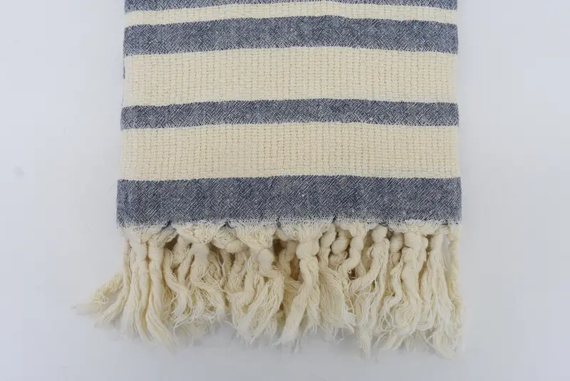 House Warming Gift, Luxury towel, Personalized Wedding Gift, Fringed Turkish towel for poolside, Best Beach Towel, 70x34 Cotton Striped Towel - 6