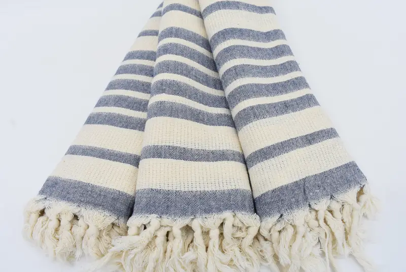 House Warming Gift, Luxury towel, Personalized Wedding Gift, Fringed Turkish towel for poolside, Best Beach Towel, 70x34 Cotton Striped Towel - 2