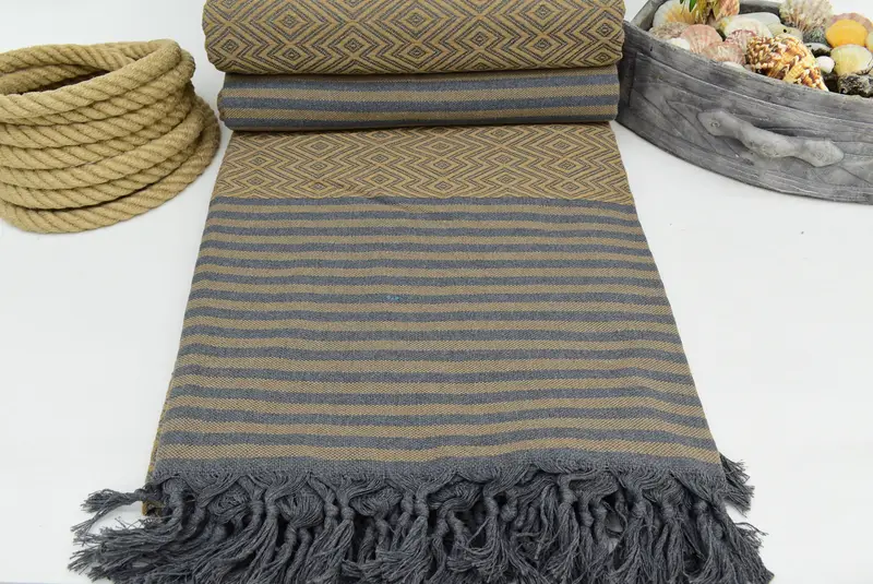 Turkish Towel Blanket, Personalized Gifts, Bridesmaid Gifts, Bedspread, Wedding Hand Made Gift, Wedding Gift For Bride, 104x80 Cotton Diamond Towel - 8