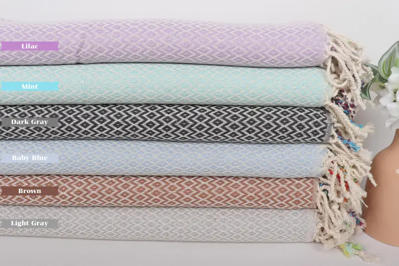 Summer Towel, Guest Towel, Bridal Party Gifts, 70x40 Cotton Diamond Towel, Absorbent towel, Spa Towel, Monogram Beach Towel, Sand-resistant towel - 1