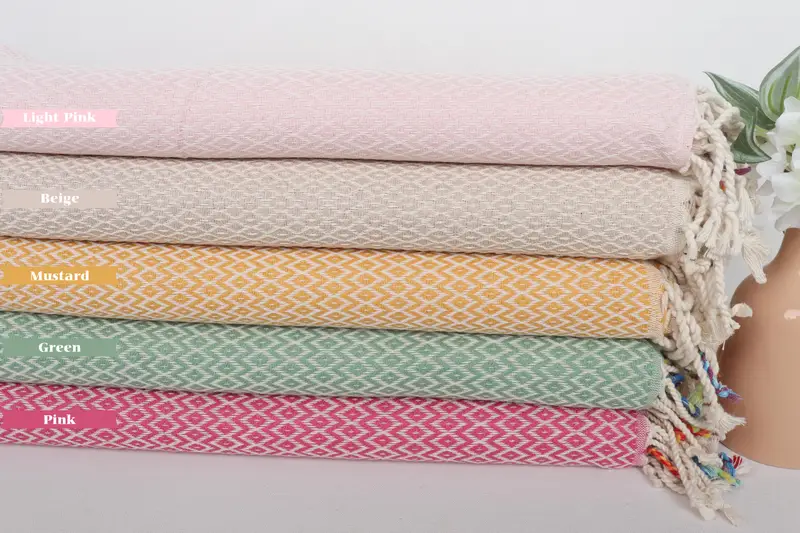 Summer Towel, Guest Towel, Bridal Party Gifts, 70x40 Cotton Diamond Towel, Absorbent towel, Spa Towel, Monogram Beach Towel, Sand-resistant towel - 2