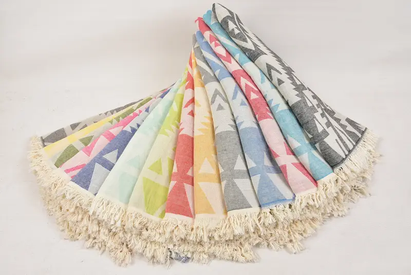 76x40 Cotton Geometric Towel, Turkish beach towel, Boyfriend Christmas Gift, Personalized Bridesmaid Gift, Travel towel, Handwoven Turkish Towel - 4