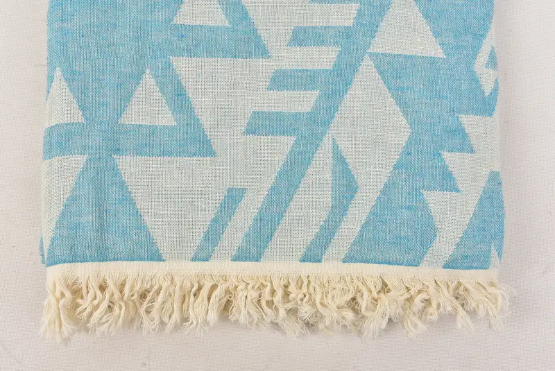76x40 Cotton Geometric Towel, Turkish beach towel, Boyfriend Christmas Gift, Personalized Bridesmaid Gift, Travel towel, Handwoven Turkish Towel - 8