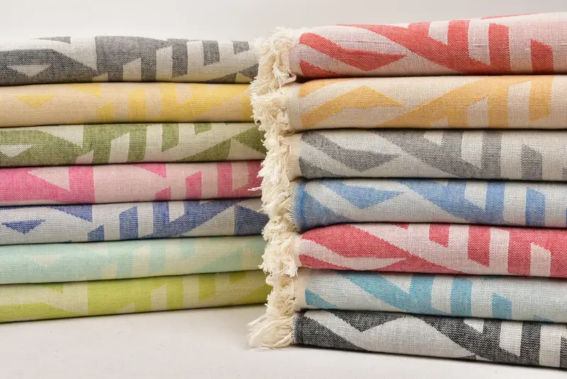 76x40 Cotton Geometric Towel, Turkish beach towel, Boyfriend Christmas Gift, Personalized Bridesmaid Gift, Travel towel, Handwoven Turkish Towel - 1