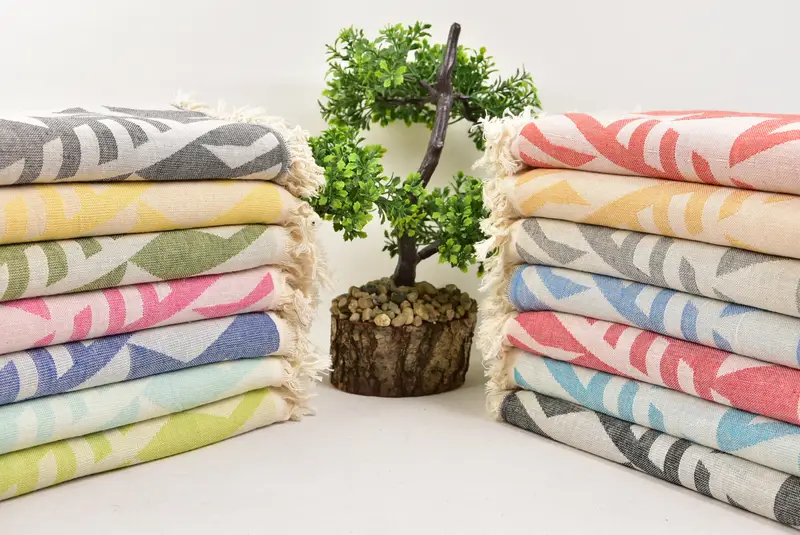 76x40 Cotton Geometric Towel, Turkish beach towel, Boyfriend Christmas Gift, Personalized Bridesmaid Gift, Travel towel, Handwoven Turkish Towel - 3