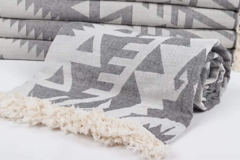 Spa Towel, 76x40 Cotton Geometric Towel, Lightweight towel, Monogrammed Beach Towel, Christmas Favors, Bridal Shower Favors, Organic Beach Towel - 5