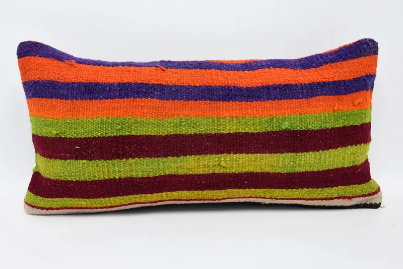 Vintage Green Coastal Cushion Cover, Gift 12x24 inch Bed Striped Pillowcase - 1
