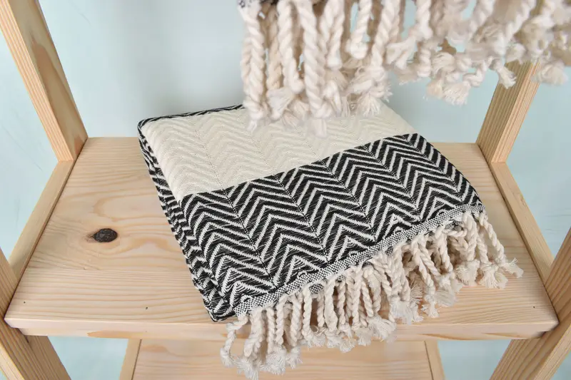 Wedding Day Gift For Bride, 70x40 Cotton Zig zag Towel, Customized Turkish Towel, Home Decor Gifts, Personalized Gifts, Wedding Favors, Spa Towel - 5