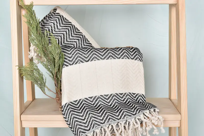 Wedding Day Gift For Bride, 70x40 Cotton Zig zag Towel, Customized Turkish Towel, Home Decor Gifts, Personalized Gifts, Wedding Favors, Spa Towel - 4