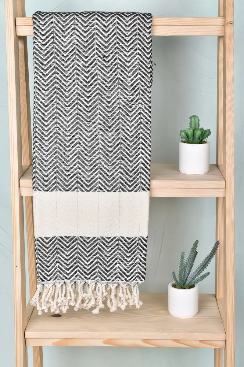Wedding Day Gift For Bride, 70x40 Cotton Zig zag Towel, Customized Turkish Towel, Home Decor Gifts, Personalized Gifts, Wedding Favors, Spa Towel - 8