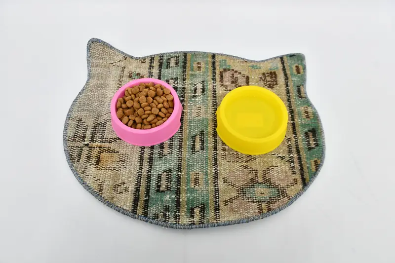 Orta Bej ve Bronz Evcil Hayvan Matı, Kaymaz Köpük Dolgulu Pamuklu Mat