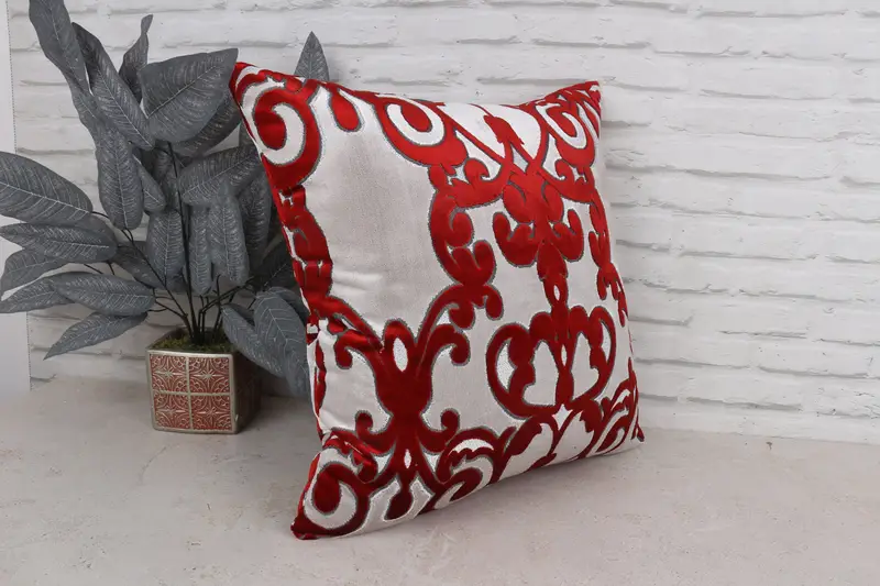 Turkish Pillow, Handmade Kilim Cushion, Pillow Sham, Vintage Pillow, Decorative Cushion, Garden Cushion Case, 20x20 Red Pillow Cover - 3