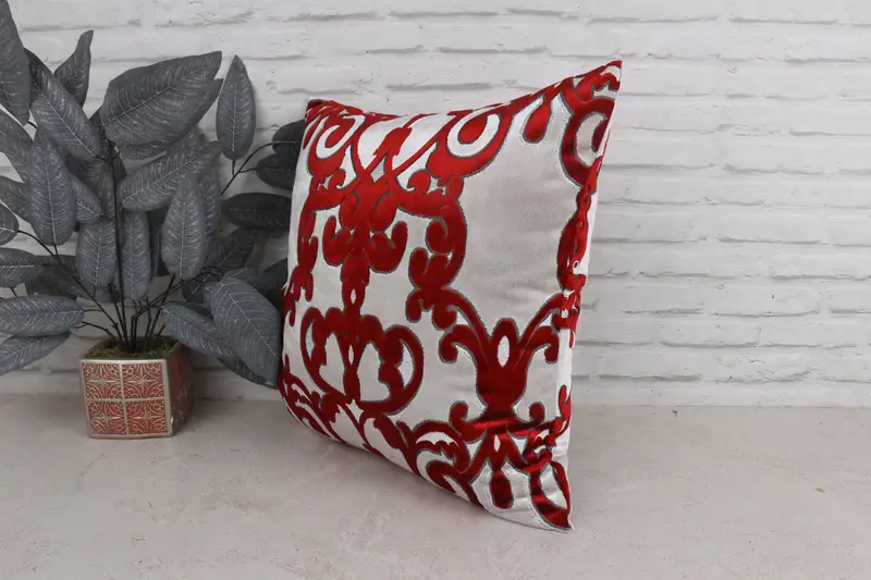 Turkish Pillow, Handmade Kilim Cushion, Pillow Sham, Vintage Pillow, Decorative Cushion, Garden Cushion Case, 20x20 Red Pillow Cover - 4