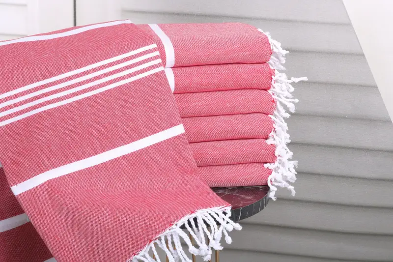 Bulk Towel Monogram Red Striped 40x71 Inches Personalized Bridesmaid Gift