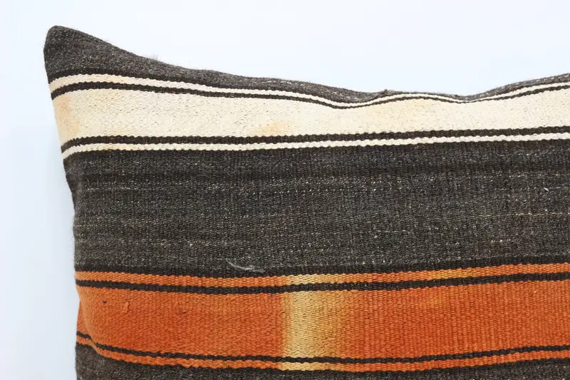 Kilim Cushion Sham, Turkish Kilim Pillow, Kilim Pillow Cover, Bench Pillow, 28x28 Brown Pillow Case, Office Chair Cushion Case, Pillow Case - 2
