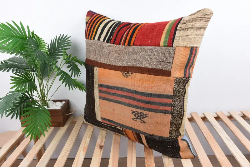 Interior Designer Pillow, Vintage Kilim Throw Pillow, Pet Pillow Case, 32x32 Red Pillow Sham, Handmade Kilim Cushion, Pet Cushion, Cushion Case - 5