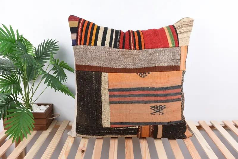 Interior Designer Pillow, Vintage Kilim Throw Pillow, Pet Pillow Case, 32x32 Red Pillow Sham, Handmade Kilim Cushion, Pet Cushion, Cushion Case - 1