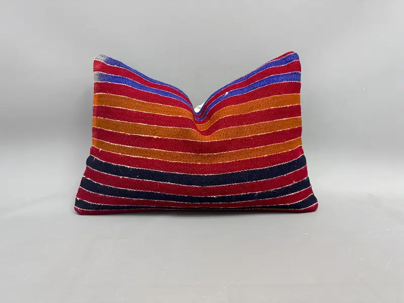 Handgewebtes türkisches Kelimkissen, 16x24 Zoll dekoratives Wurfkissen