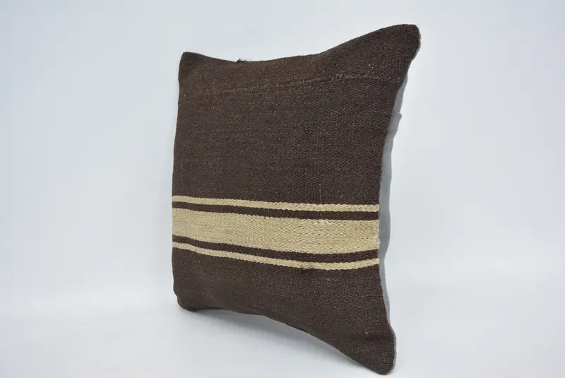14x14 Brown Pillow, Yoga Cushion, Tapestry Pillow Case, Turkish Pillow, Turkish Corner Cushion Cover, Kilim Pillow, Gift Pillow, Cushion Case - 4