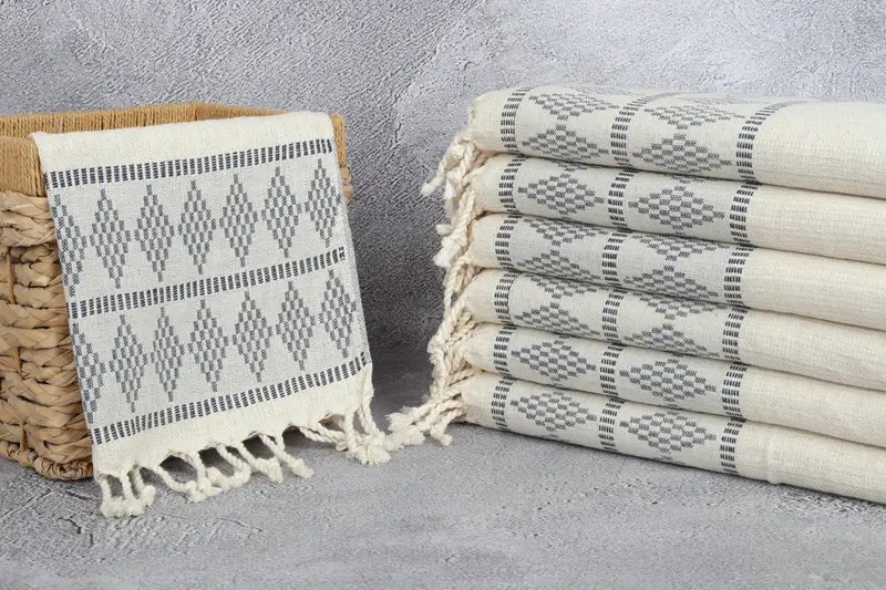 Guest Towel, Gift For Him, Home Gift, Turkish Hand Towel, Wedding Favors, 40x20 Linen Kilim Design Towel, Holiday Towel, Turkish Towel Hand Towel - 3