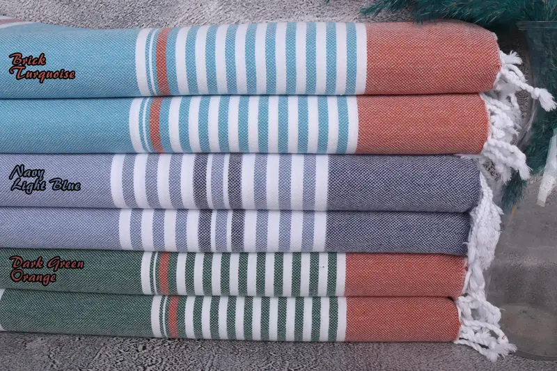 Striped Organic Cotton Bath Towel Beige, 40x67 Inches