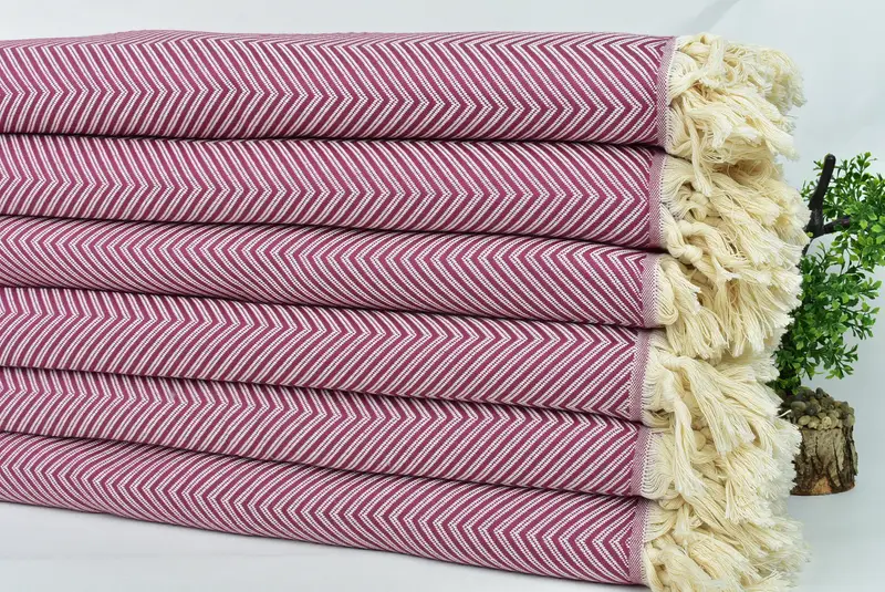 Turkish Bedcover, Decorative Blanket, Throw Blanket, 92x80 Cotton Striped Towel, Woven Blanket, Custom Beach Blanket, Halloween Blanket - 3