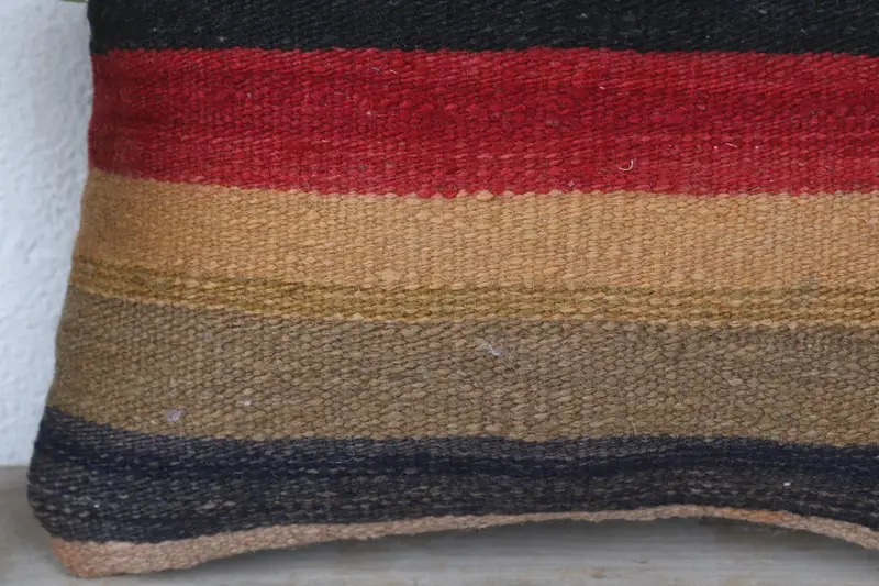 Cushion Case, Wool Kilim Pillow Pillow, Vintage Kilim Pillow, 12x12 Red Pillow Sham, Knitted Cushion Case, Kilim Pillow, Kilim Pillow Cover - 3
