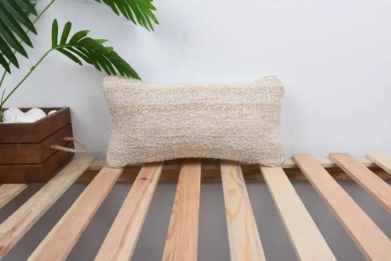 Home Decor Pillow, Outdoor Pillow Case, Kilim Pillow, Accent Throw Pillow Sham, Cushion Case, Vintage Kilim Throw Pillow, 8x16 White Cushion Case - 1