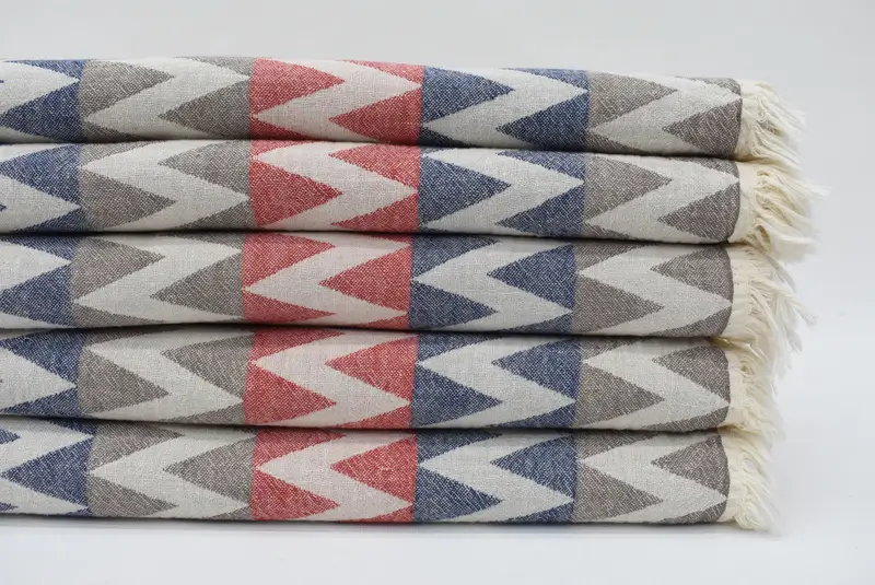 Absorbent Turkish towel, Customized Towels, 70x40 Cotton Zigzag Design Towel, Fouta towel, Lightweight Turkish towel, Turkish Bath Towel Set