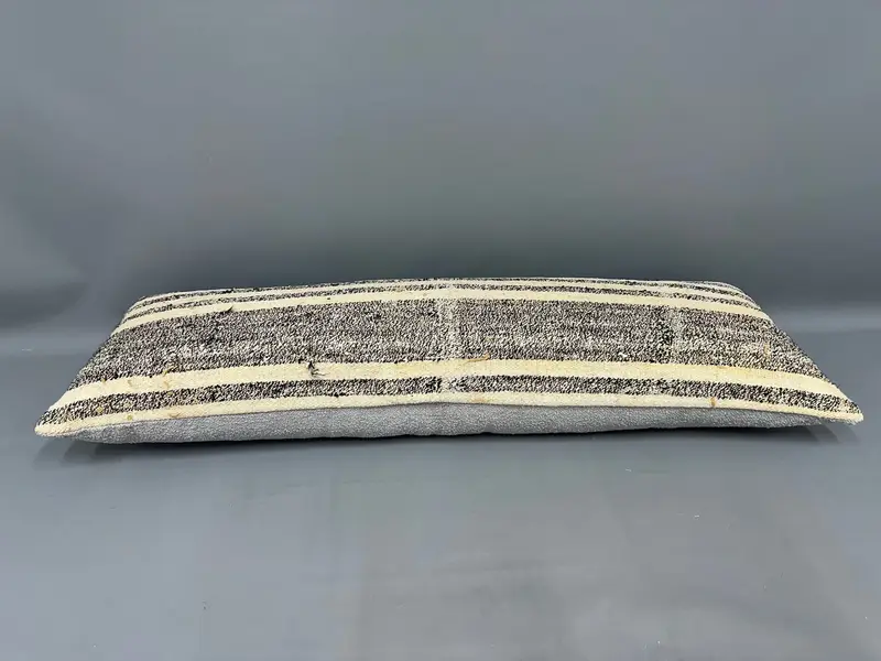 Cushion Cover, 16x48 Brown Pillow Case, Pillow for Couch, Home Decor Pillow, Sofa Bolster Pillow Cover, Turkish Kilim Pillow - 7