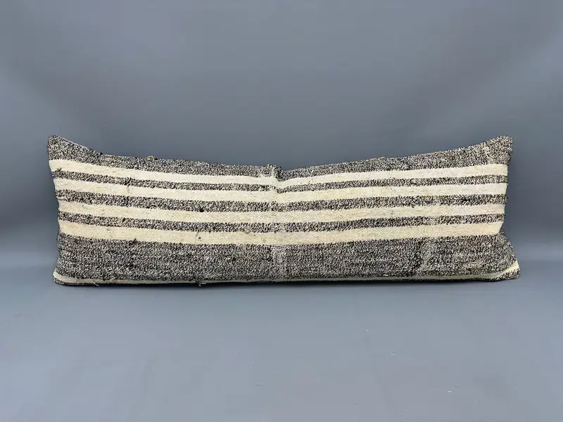 Cushion Cover, 16x48 Brown Pillow Case, Pillow for Couch, Home Decor Pillow, Sofa Bolster Pillow Cover, Turkish Kilim Pillow - 4