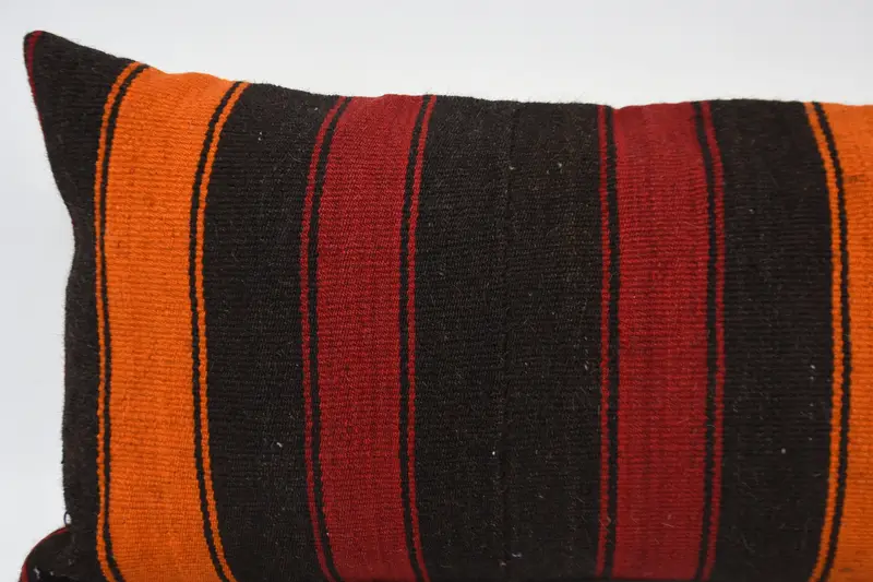 Neutral Pillow Cover, Pillow, Ethnical Kilim Rug Pillow, Handmade Kilim Cushion, Handmade Throw Pillow Cover, Vintage Pillow, 16x48 Red Cushion Case - 2