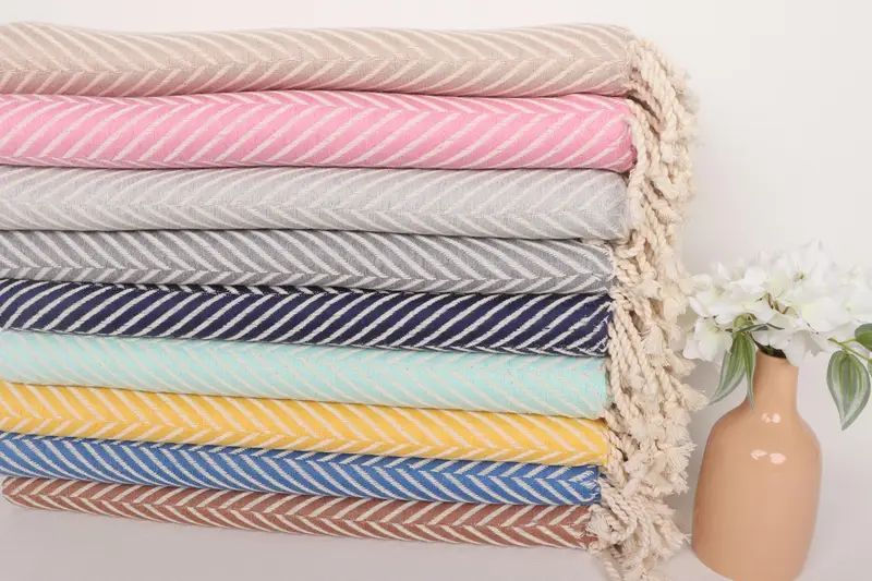 Best Friend Gift Ideas, Gift For Her, Custom Gift, 70x40 Cotton Striped Towel, Travel Towel, Extra large Turkish bath towel, Organic Turkish towel - 2