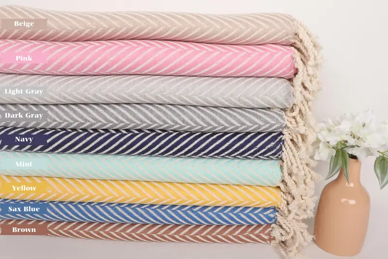 Best Friend Gift Ideas, Gift For Her, Custom Gift, 70x40 Cotton Striped Towel, Travel Towel, Extra large Turkish bath towel, Organic Turkish towel - 1