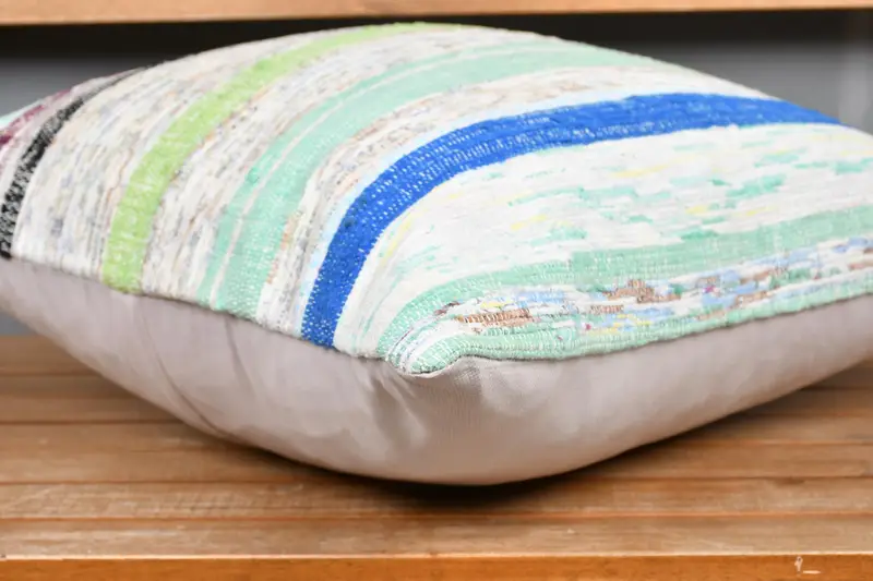 Decorative Pillow Cover, 20x20 Green Pillow Sham, Throw Kilim Pillow, Kilim Pillow Cover, Ethnical Kilim Rug Pillow, Cushion Cover, Tapestry Pillow - 4