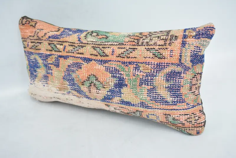 Antique Pillows, Vintage Pillow, Oriental Pillow, Pillow for Sofa, 12x24 Blue Pillow Sham, Car Pillow Sham, Turkish Rugs Cushion, Cushion - 4