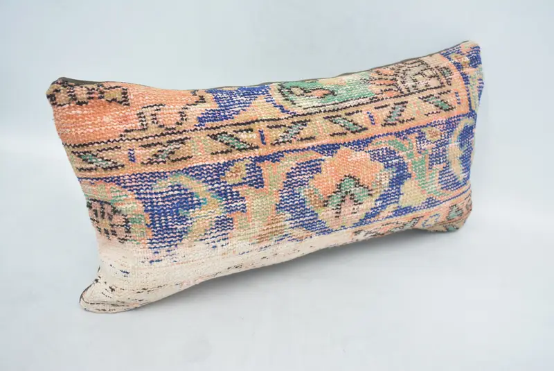 Antique Pillows, Vintage Pillow, Oriental Pillow, Pillow for Sofa, 12x24 Blue Pillow Sham, Car Pillow Sham, Turkish Rugs Cushion, Cushion - 3