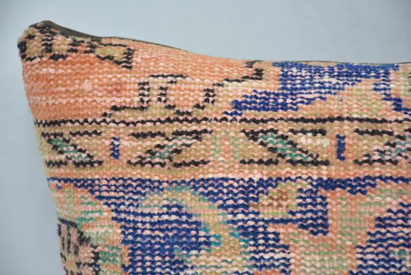Antique Pillows, Vintage Pillow, Oriental Pillow, Pillow for Sofa, 12x24 Blue Pillow Sham, Car Pillow Sham, Turkish Rugs Cushion, Cushion - 2
