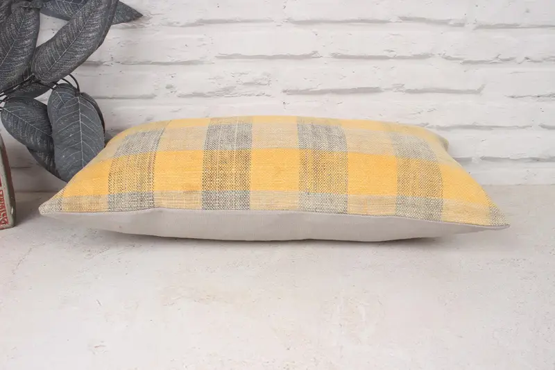 Morroccon Kilim Cushion Pillow Cover, Vintage Kilim Throw Pillow, 10x20 Orange Cushion, Pillow for Sofa, Home Decor Pillow, Pillow - 5