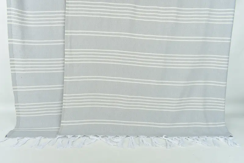 Bridal Shower Gift, Personalized Blanket, Handmade Gift, Organic Beach Blanket, Girl Trip Party Favor, Throw Blanket, 96x70 Cotton Striped Towel - 7